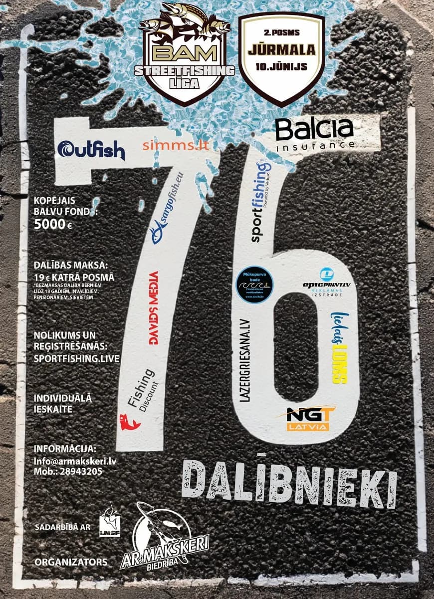 Jau drīz 2.posms BAM Streetfishing Līgai 2023, Jūrmalā